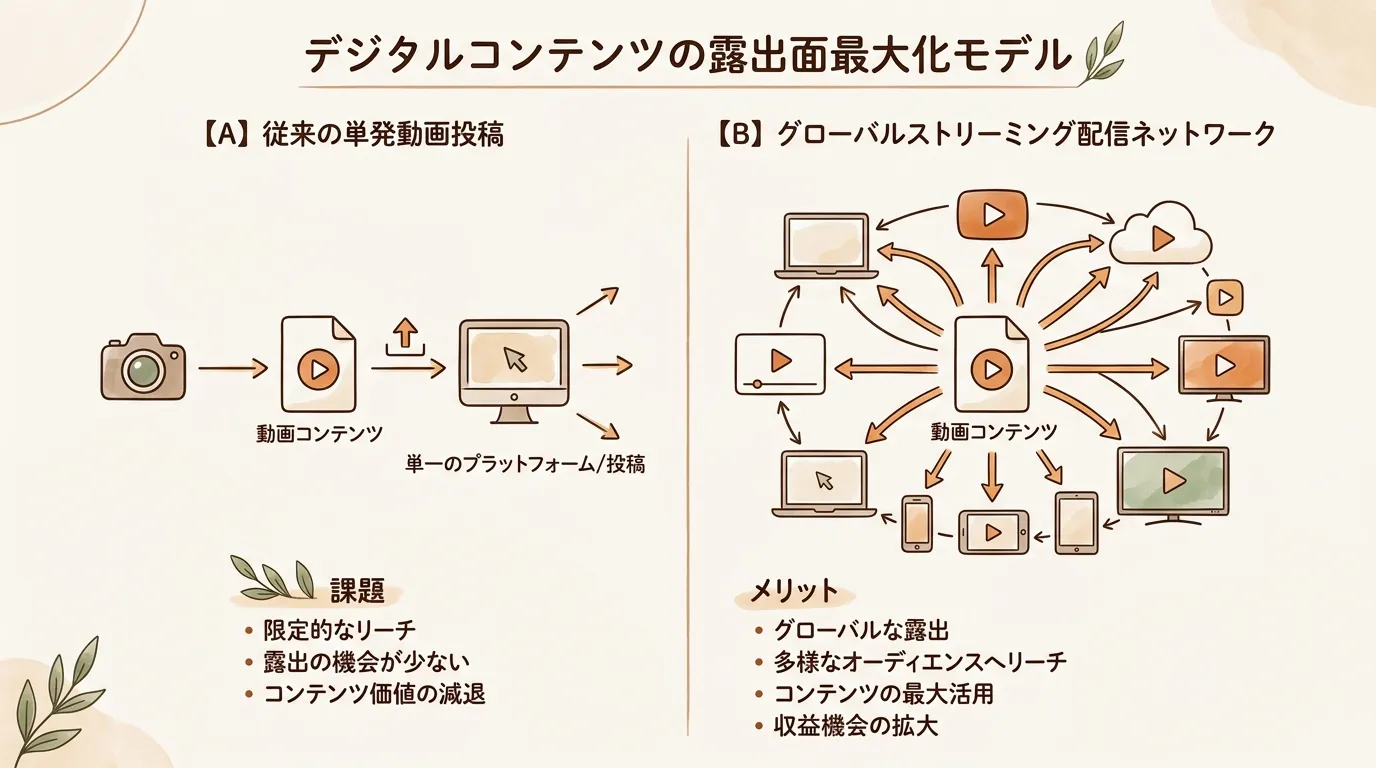 デジタルコンテンツの露出面最大化モデル