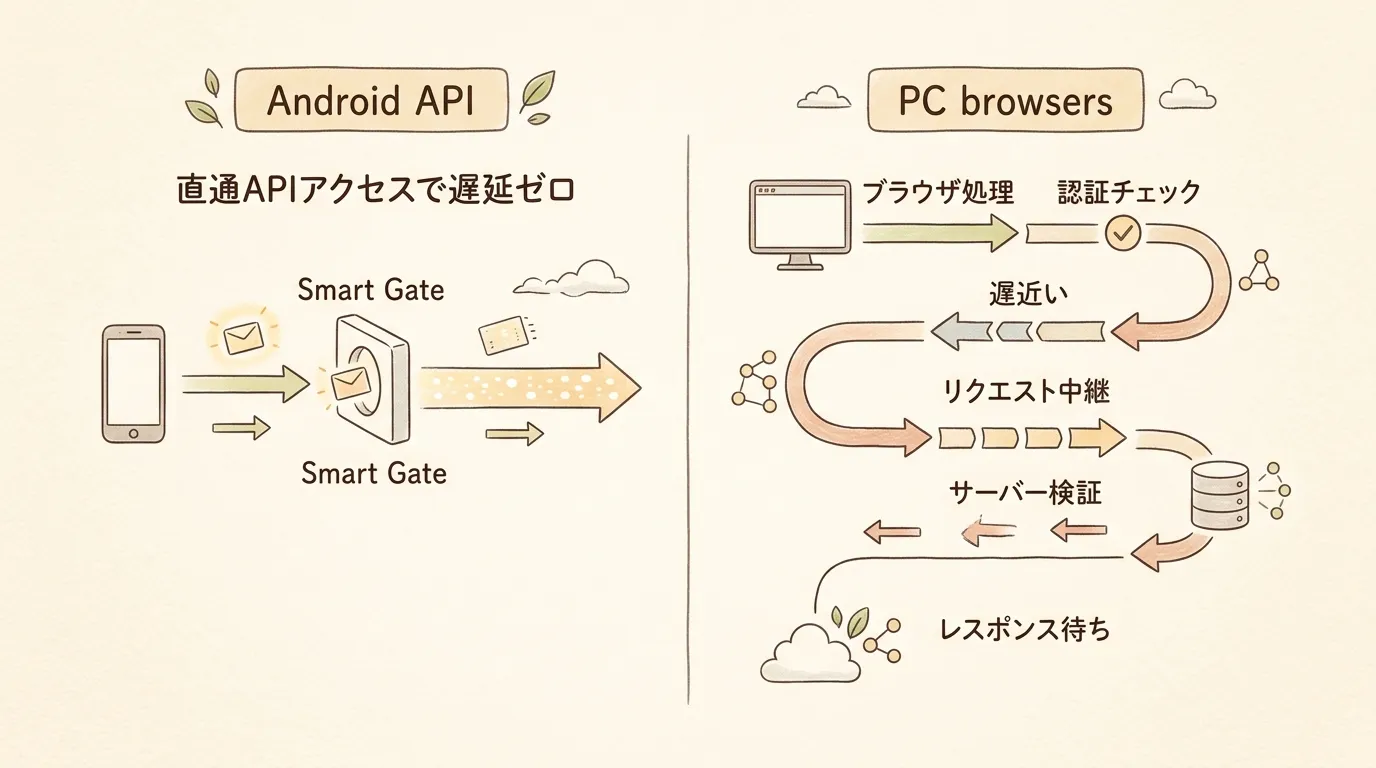 セクション2の図解：直通APIアクセスで遅延ゼロ