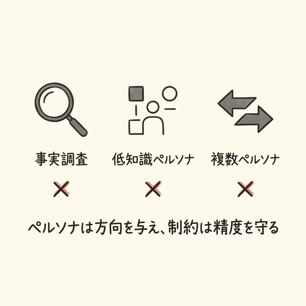 ペルソナが逆効果になる3つのケースの図解