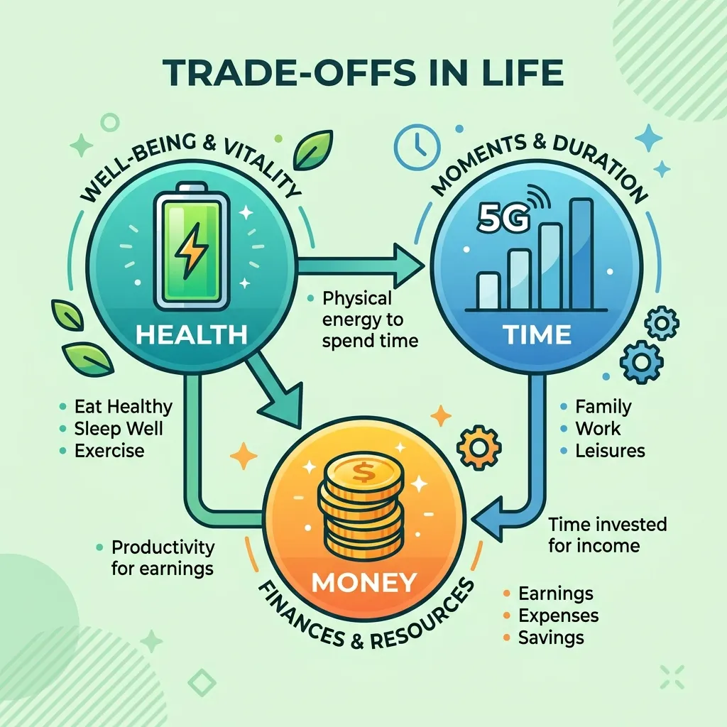 スマホのバッテリー、電波、コインの図解