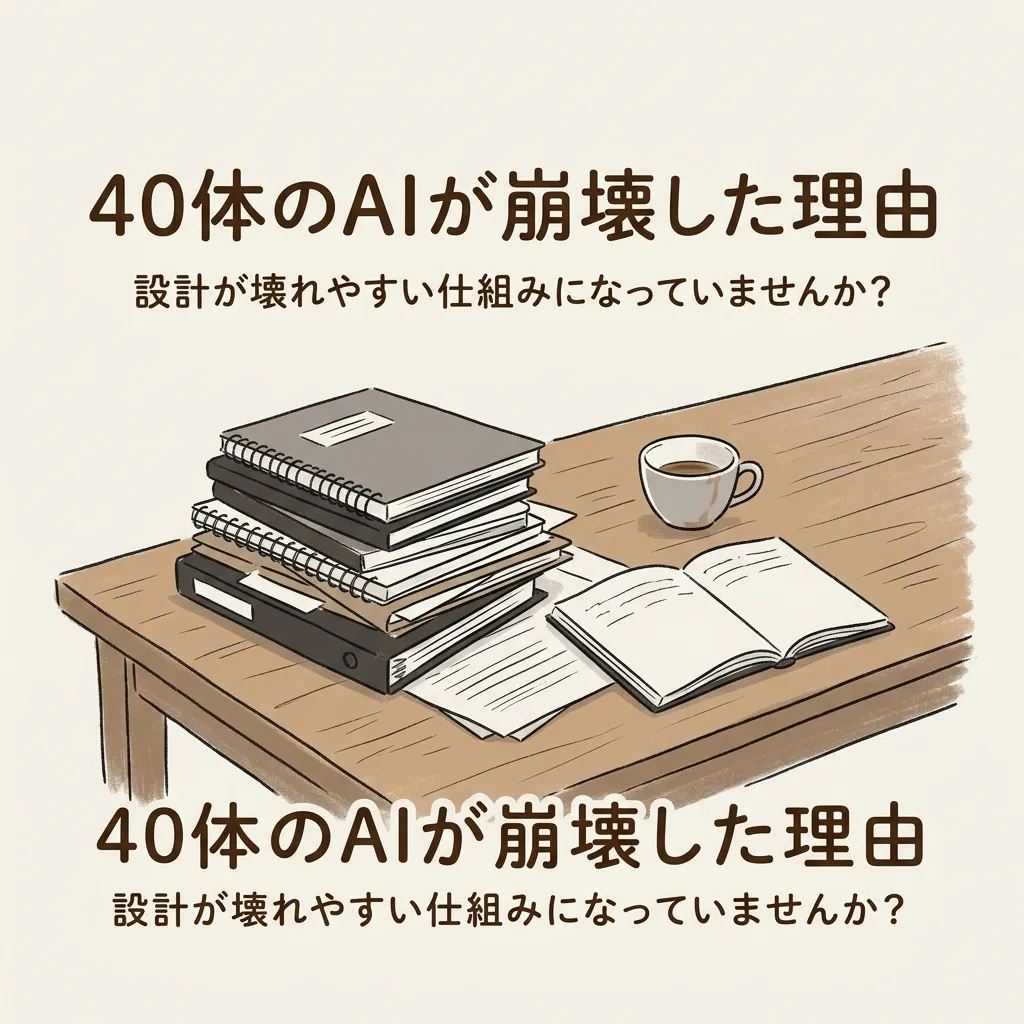 40体のAIエージェントが崩壊した理由——設計が壊れやすい仕組みになっていませんか？