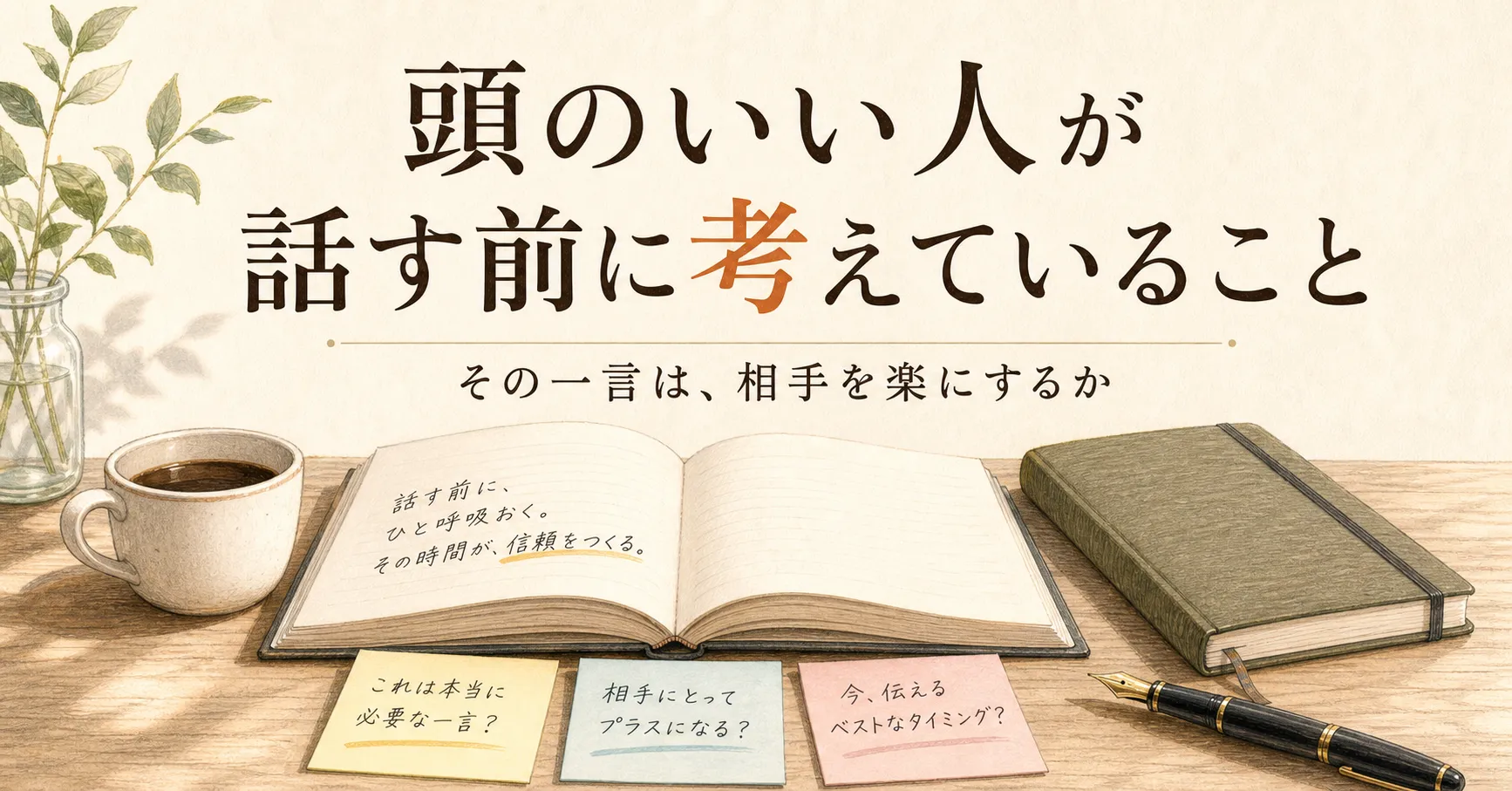 サムネイル画像：頭のいい人が話す前に考えていること